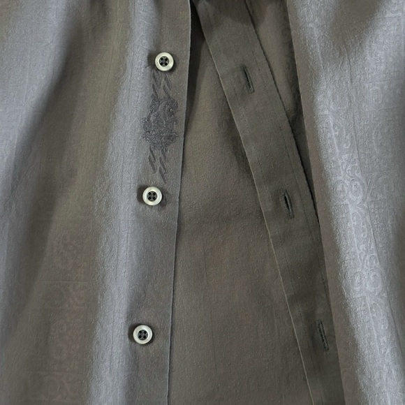 Robert Graham Textured Jacquard Long Sleeve Button Down Shirt Grey Men’s Large - Picture 5 of 8